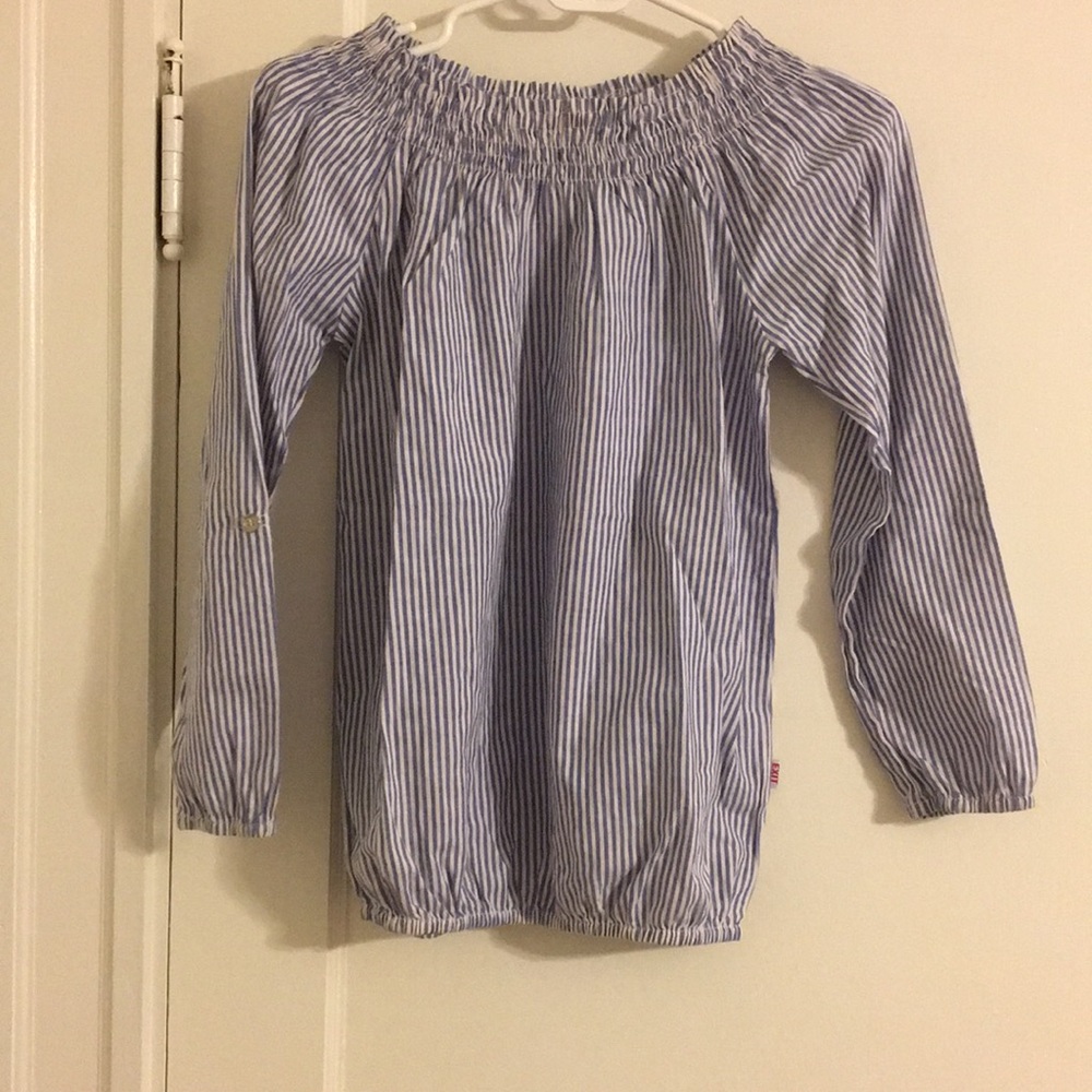 Blue and white striped shirt